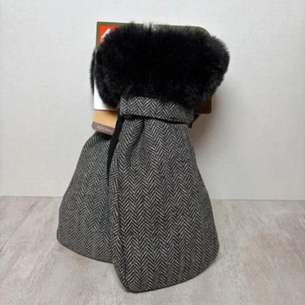 Ozark Trail Ski Mittens Women L/XL Faux Fur Cuff Winter Gloves NWT